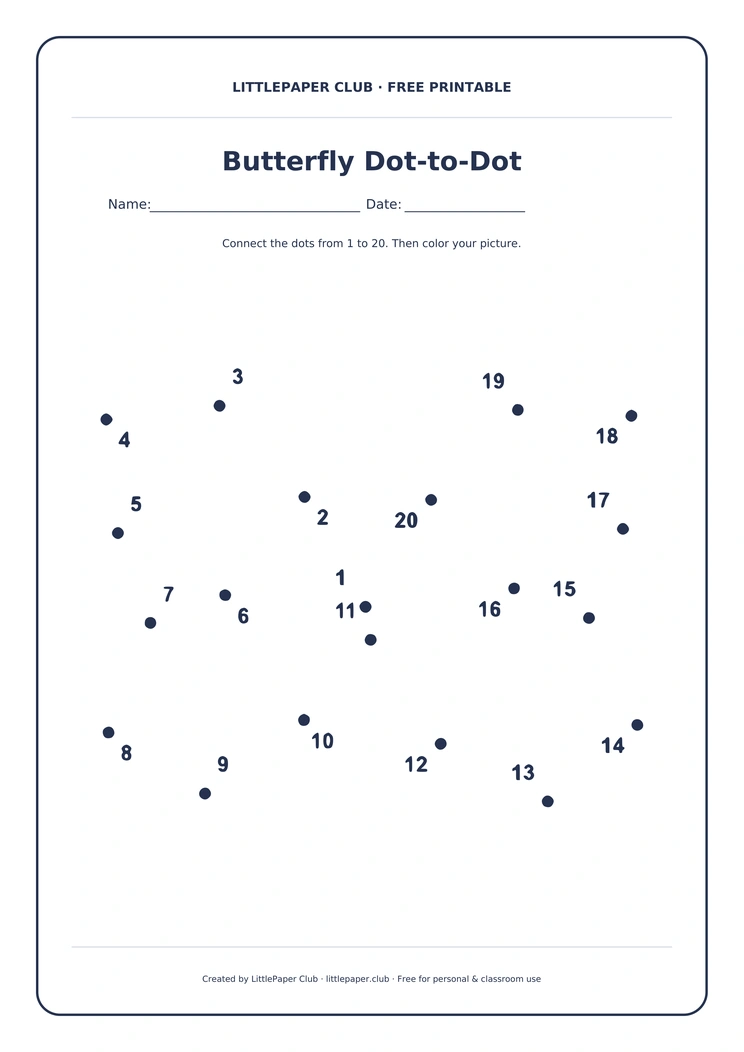 Butterfly Dot-to-Dot