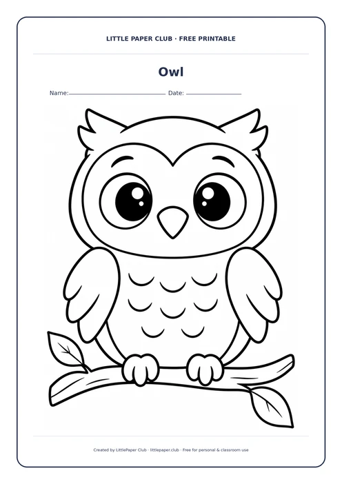 Owl Coloring Page