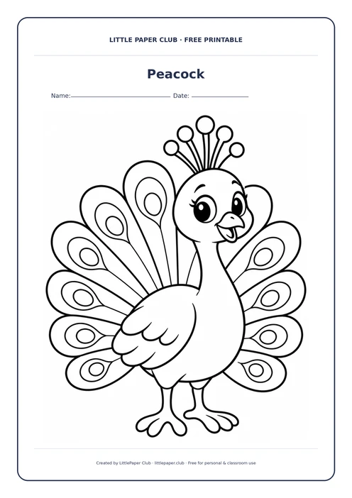 Peacock Coloring Page