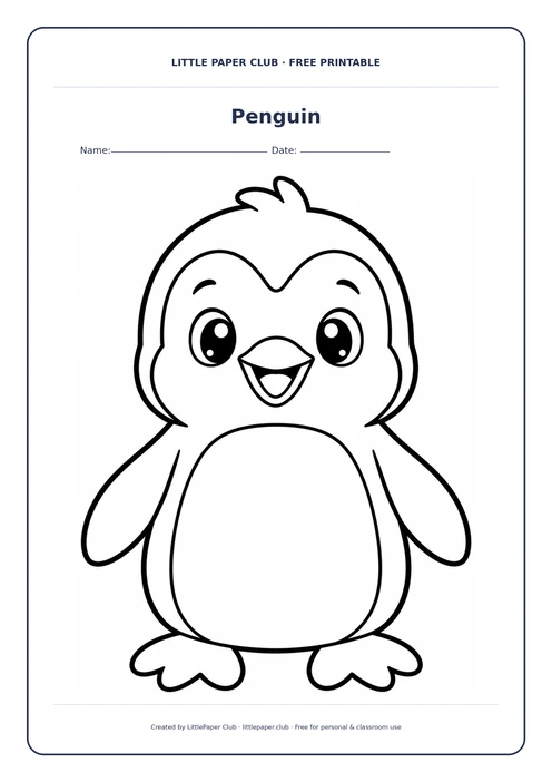 Penguin Coloring Page