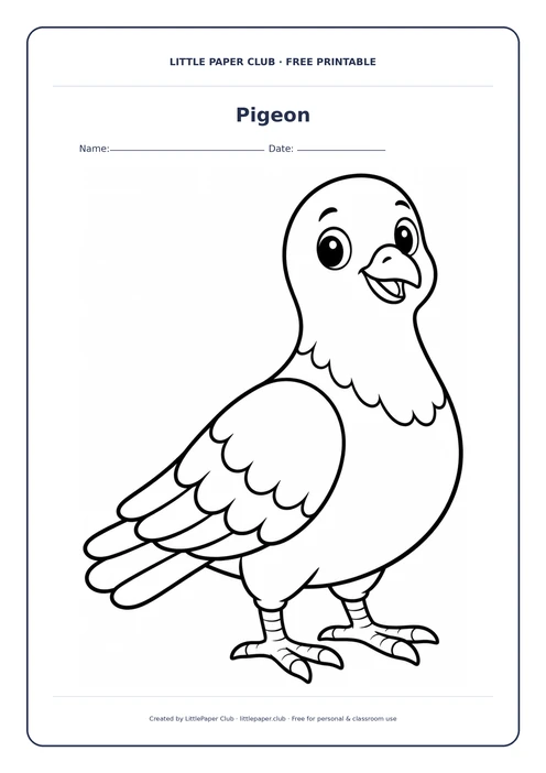 Pigeon Coloring Page