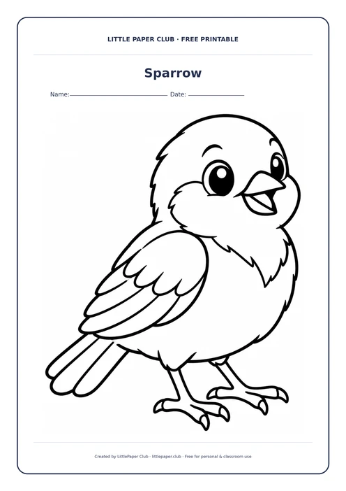 Sparrow Coloring Page