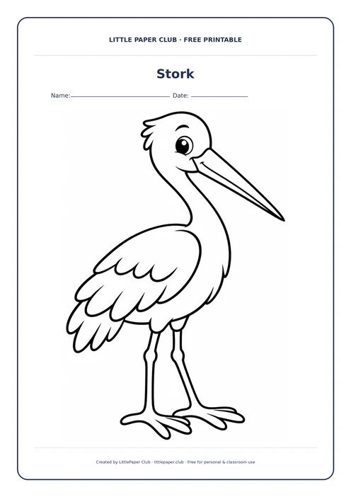 Stork Coloring Page