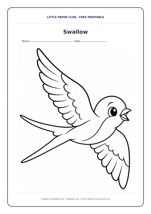 Swallow Coloring Page