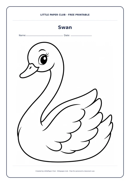 Swan Coloring Page