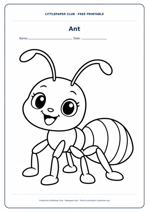 Ant Coloring Page