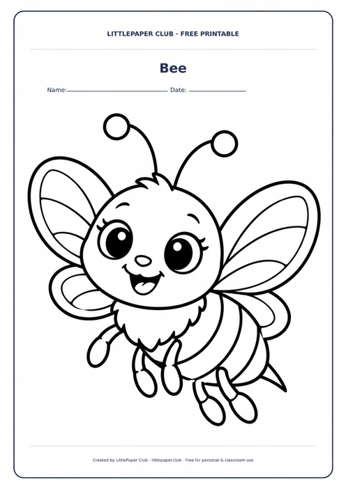Bee Coloring Page