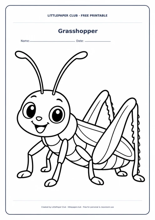 Grasshopper Coloring Page