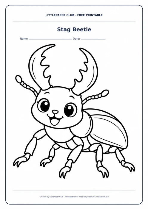 Stag Beetle Coloring Page