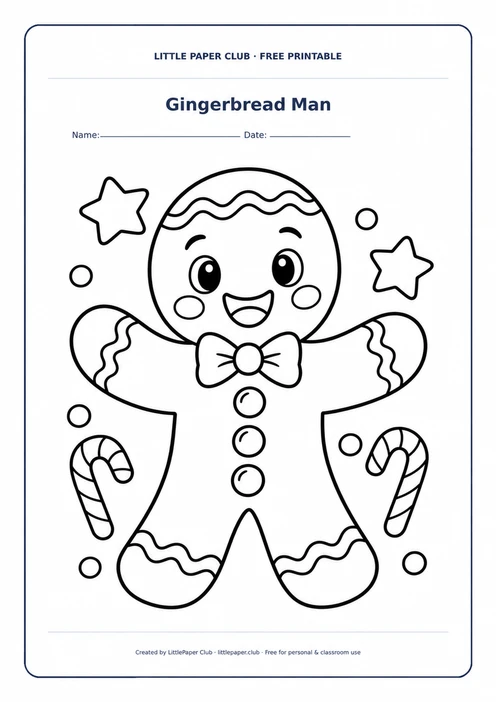 Gingerbread Man Coloring Page
