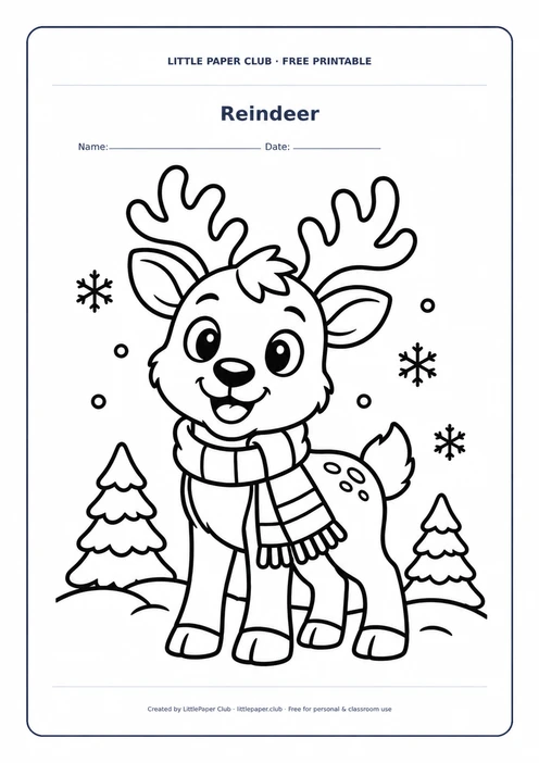 Reindeer Coloring Page
