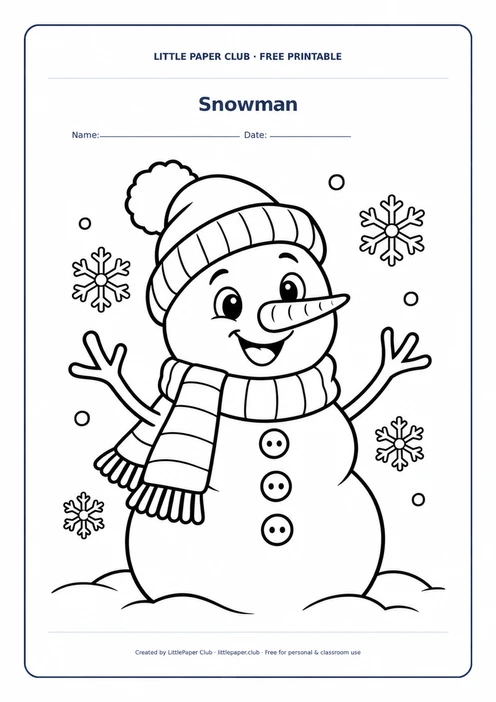 Snowman Coloring Page