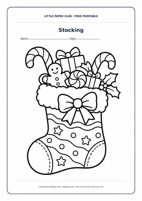 Stocking Coloring Page