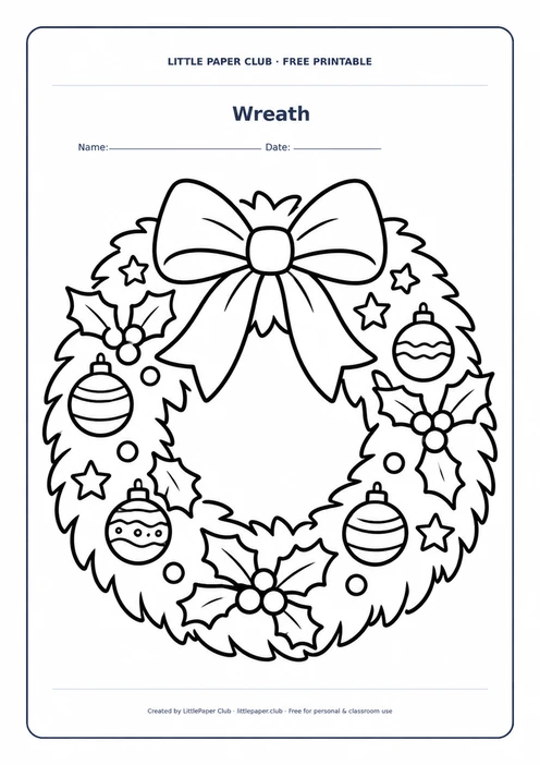 Wreath Coloring Page
