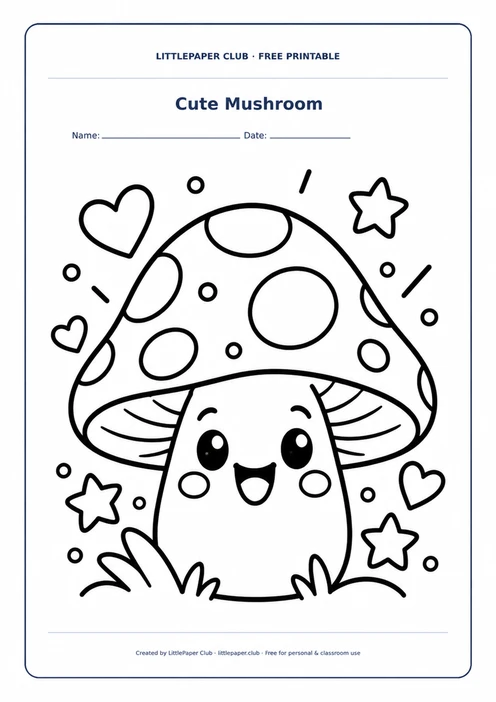 Mushroom Coloring Page