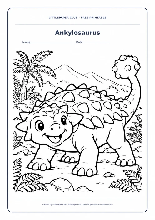 Ankylosaurus Coloring Page
