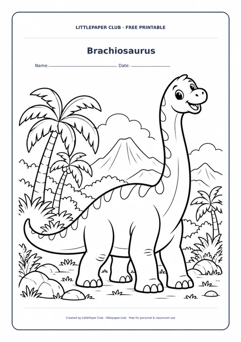Brachiosaurus Coloring Page