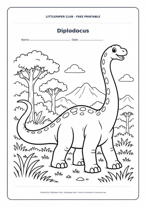 Diplodocus Coloring Page