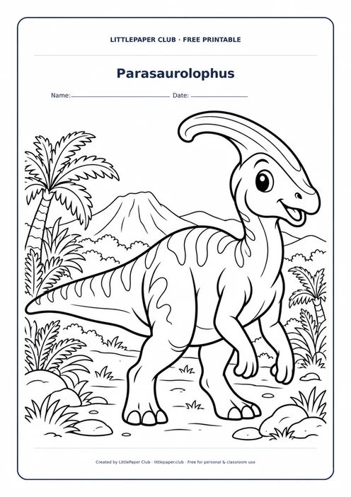 Parasaurolophus Coloring Page