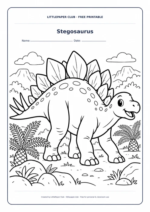 Stegosaurus Coloring Page