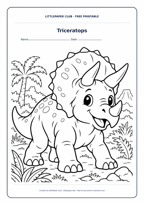 Triceratops Coloring Page