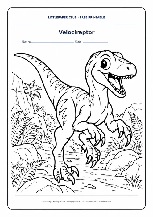 Velociraptor Coloring Page