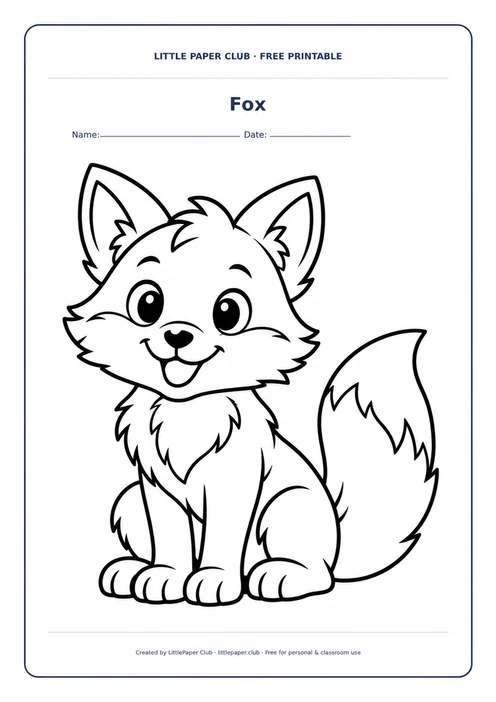 Fox Coloring Page