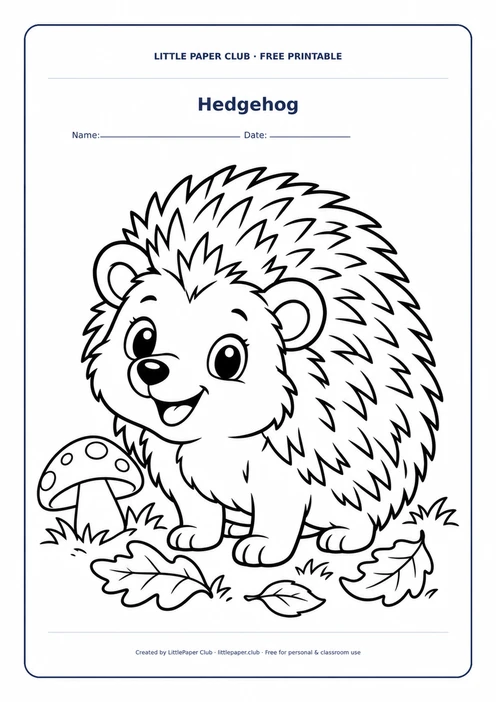 Hedgehog Coloring Page