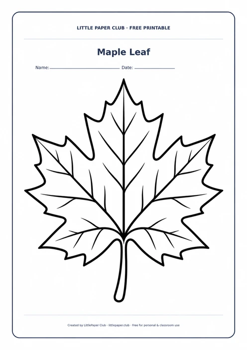 Maple Leaf Coloring Page