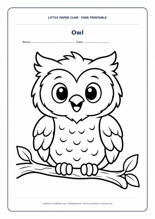 Owl Coloring Page