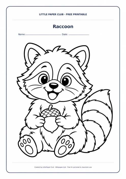 Raccoon Coloring Page