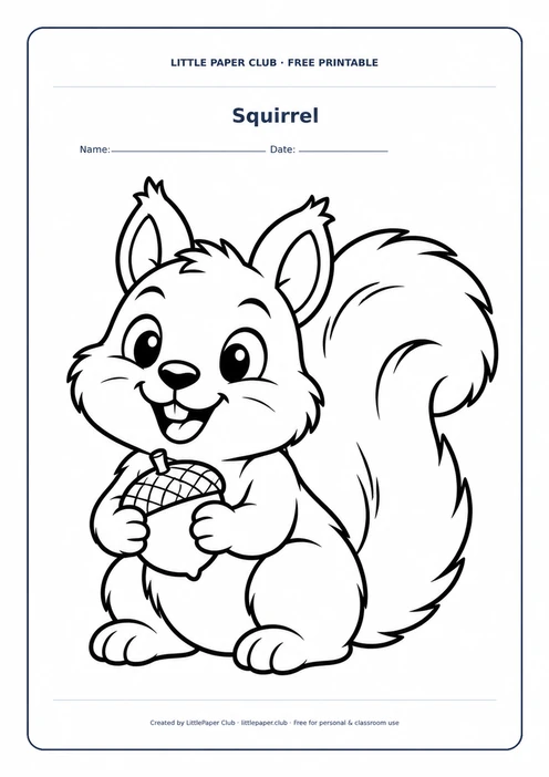 Squirrel Coloring Page
