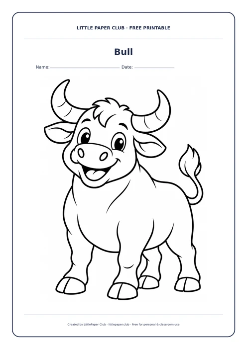 Bull Coloring Page