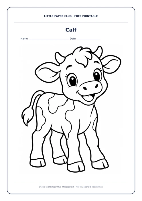 Calf Coloring Page