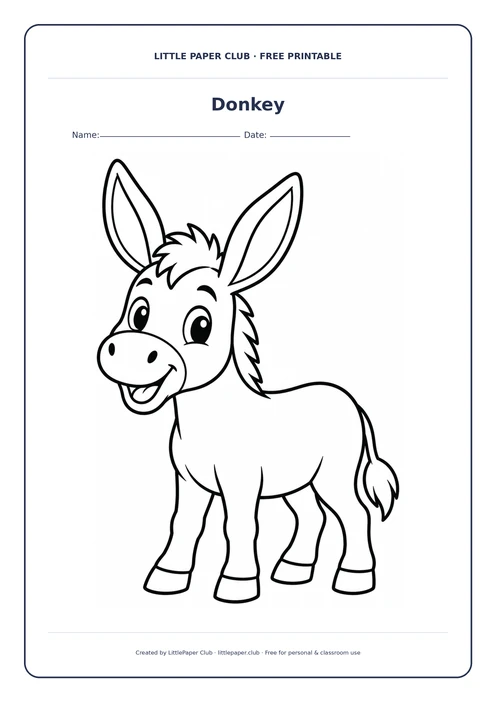 Donkey Coloring Page