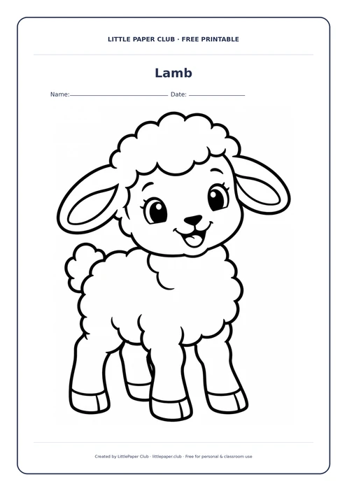 Lamb Coloring Page
