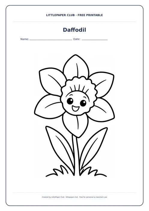 Daffodil Coloring Page