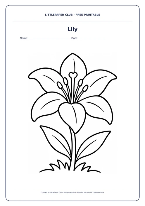 Lily Coloring Page