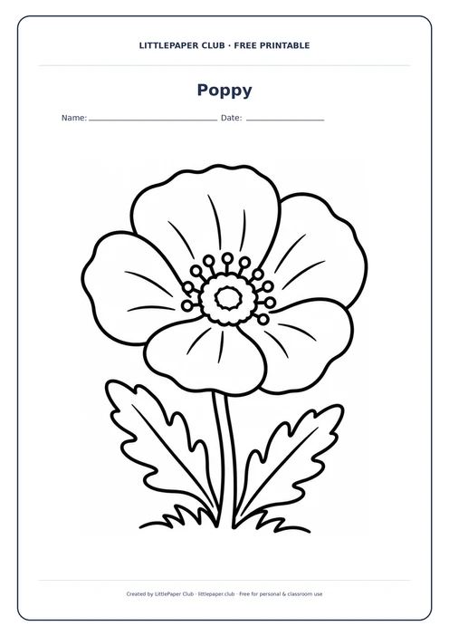 Poppy Coloring Page