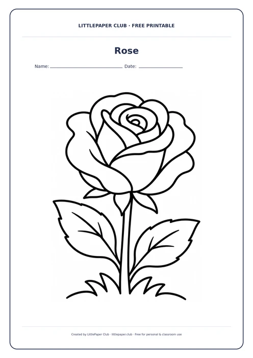 Rose Coloring Page