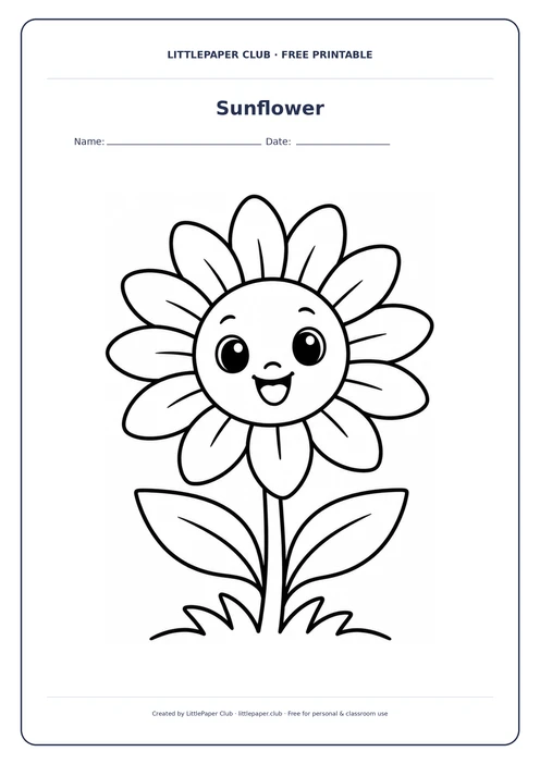 Sunflower Coloring Page