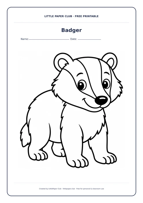 Badger Coloring Page