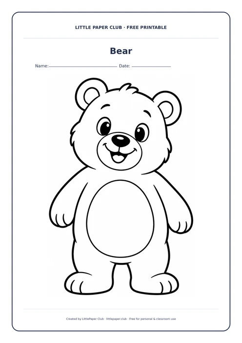 Bear Coloring Page
