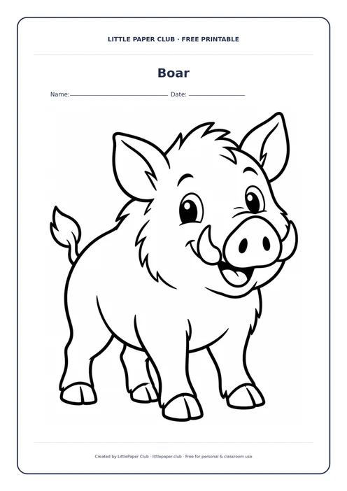 Boar Coloring Page