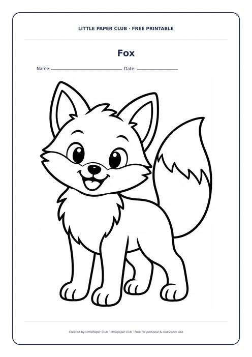Fox Coloring Page