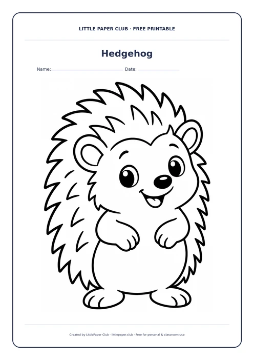 Hedgehog Coloring Page