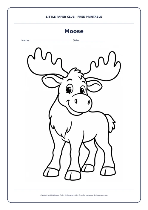 Moose Coloring Page
