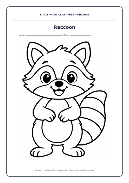 Raccoon Coloring Page