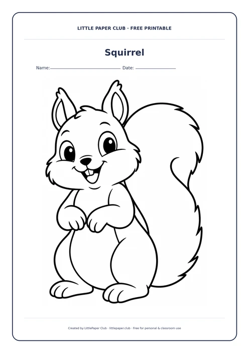 Squirrel Coloring Page