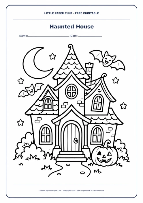 Haunted House Coloring Page